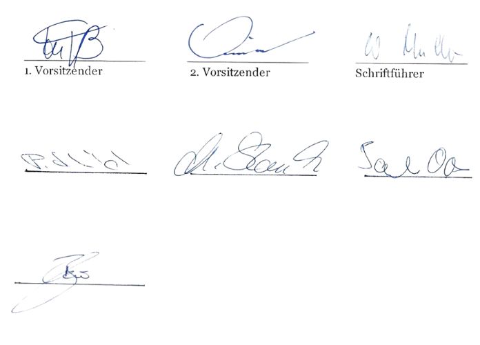 Satzung Unterschriften Satzung Unterschriften